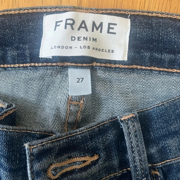 Frame Denim Le Skinny de Jeanne 5 pocket distressed jeans in Jewel, size 27 - Picture 7 of 8